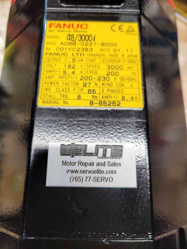 Fanuc A06B-0227-B000 AC SERVO MODEL AiF8/3000